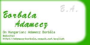 borbala adamecz business card